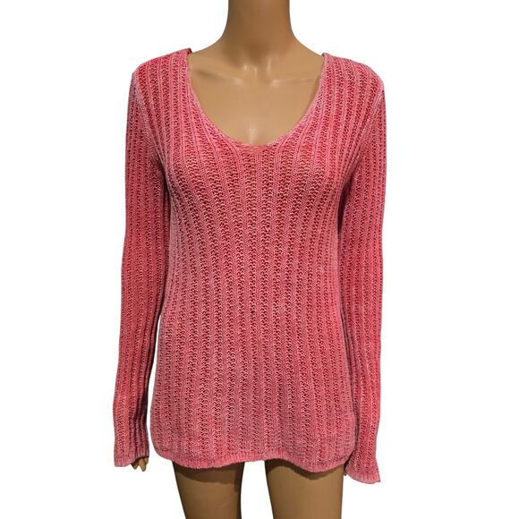 Tommy Bahama Tops - Tommy Bahama Pink Open Knit Sweater XS NWOT